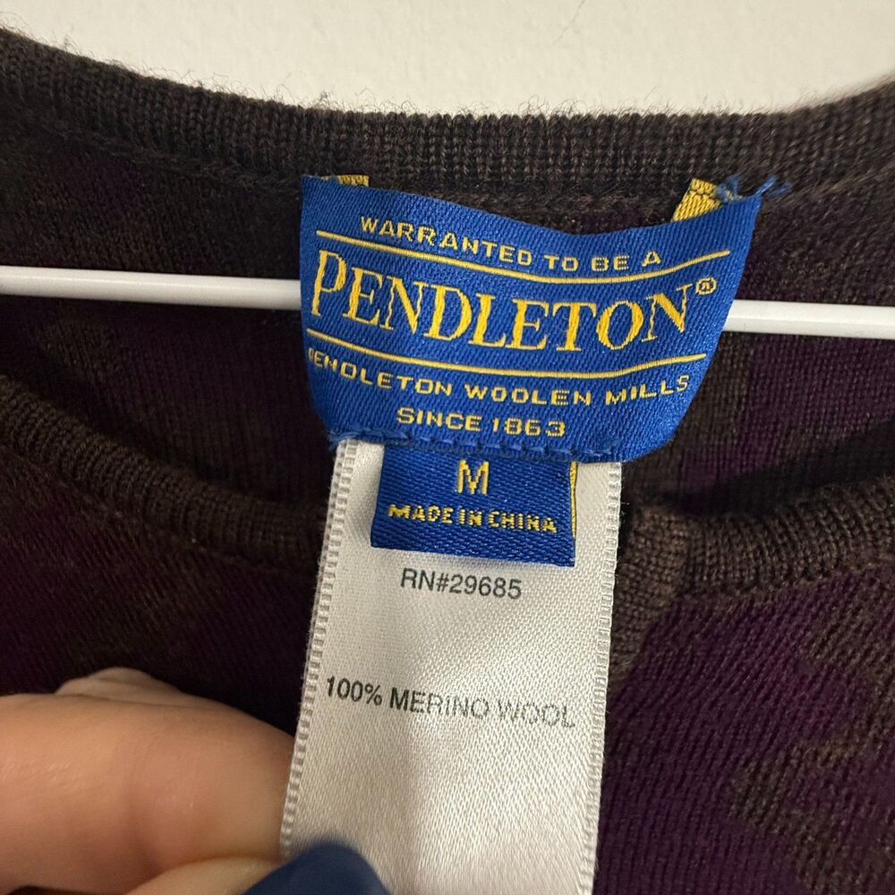 Pendleton Merino Wool Zip Front Printed Cardigan … - image 4